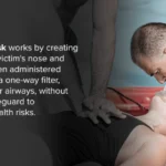 when using a pocket mask where should the rescuer be positioned