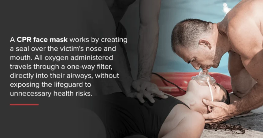 when using a pocket mask where should the rescuer be positioned