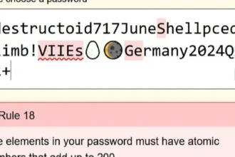 your password must include a two letter symbol from the periodic table.